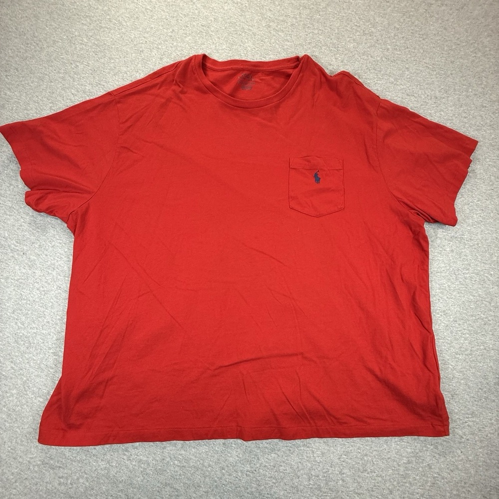Polo Ralph Lauren Shirt Men 3XL Red Embroidered Logo Short Sleeve Pocket Adult